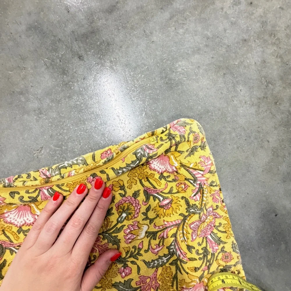 Floral Vintage Pillowcase Yellow Pink Boho Summer Cottagecore